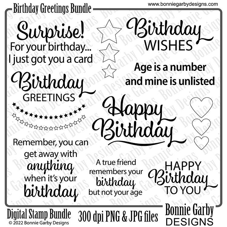 Birthday Greetings Digital Stamp Set